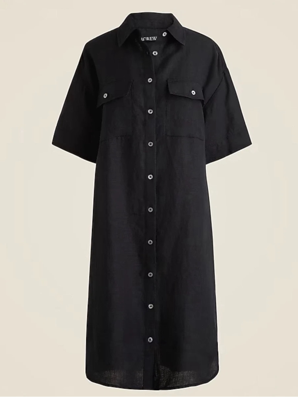 J. Crew 100% Linen Black Dress
